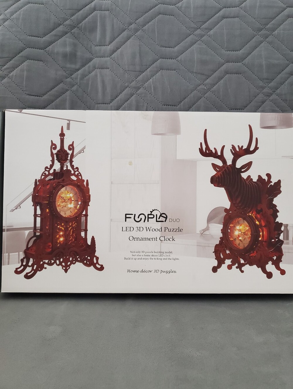 LED 3D Wood Puzzle Clock Tower, 3D Puzzle Building Model, 3D Home Décor Puzzle